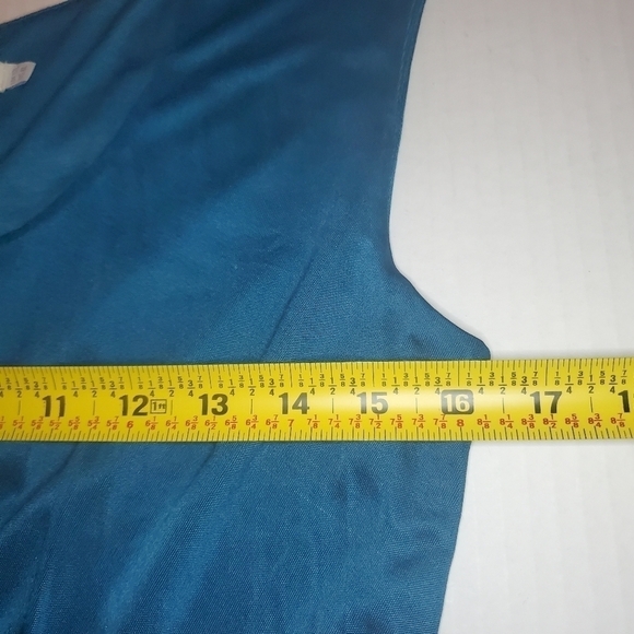 Boden Women's Scoop neck Pleated Detail Sleeveless Dress Sz 6L Silk Blend Teal - Picture 9 of 13